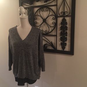 Liz Claiborne 3/4-sleeve black/white L sweater